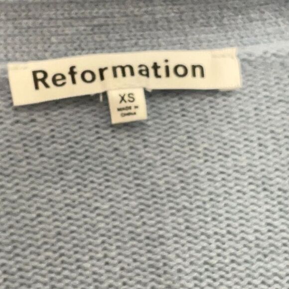 REFORMATION 100% Cashmere Varenne Button Front Cropped Cozy Soft Girl Sweater XS - Picture 5 of 5